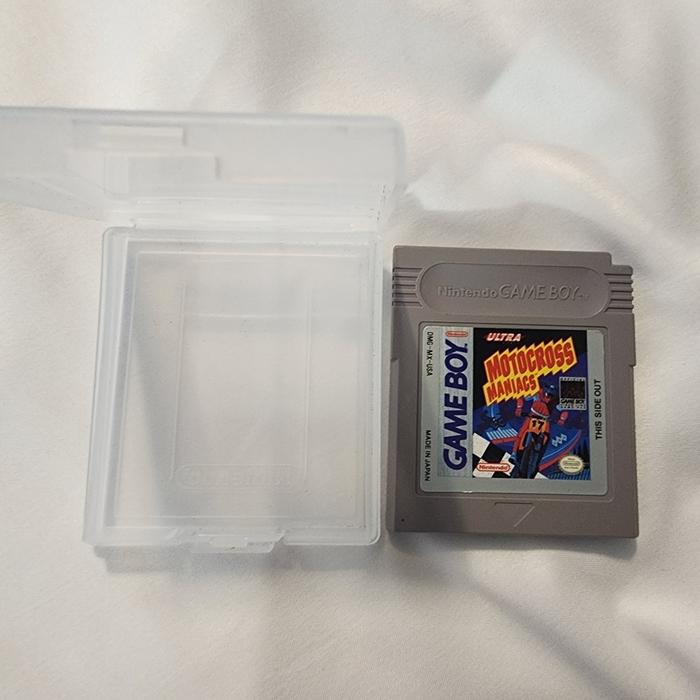(NINTENDO GAMEBOY, 1989) MOTOCROSS MANIACS Cartridge & Case Working